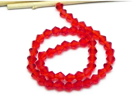 Margele cristal biconic 6mm rosu (sirag)