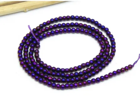 Margele sticla electroplacate 2.5mm mov metalic (sirag)