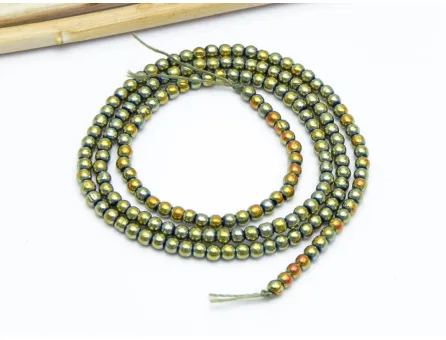 Margele sticla electroplacate 2.5mm iris auriu (sirag)