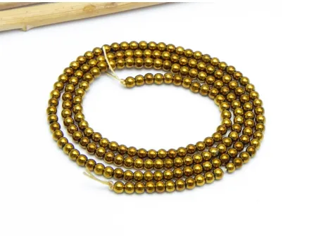 Margele sticla electroplacate 2.5mm auriu inchis (sirag)