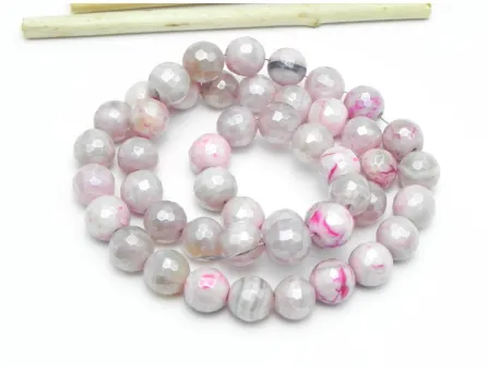 Sirag agate electroplacat fatetat 8mm roz pal