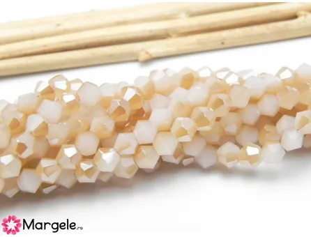 Margele cristal biconic 4mm ivory auriu (sirag)