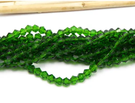 Margele cristal biconic 4mm verde inchis (sirag)