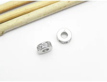 Distantier Cubic Zirconia 7x3mm argintiu (1buc)