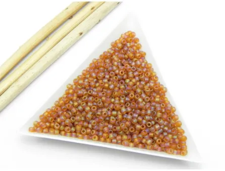 Toho rotunde 11/0 transparent rainbow frosted dark topaz (5g)