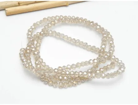 Margele cristal rondel 3x2mm bej AB (sirag)