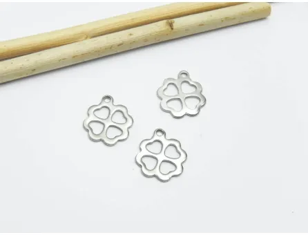 Charm otel inoxidabil trifoi 12x11mm