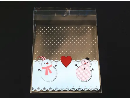 Pungi celofan autoadezive de craciun 13x10cm (10buc)