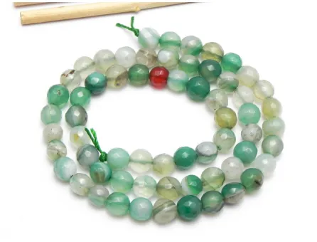 Sirag agate crackle fatetat 6mm verde marin