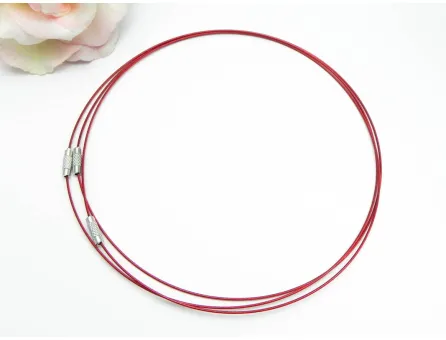 Baza colier cu inchizatoare grosime 1mm rosu