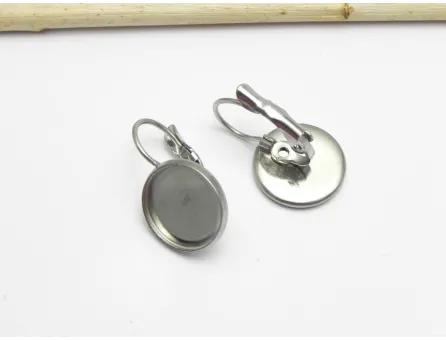 Tortite cercei otel inoxidabil 304 - 25x14mm platou 12mm (2buc)