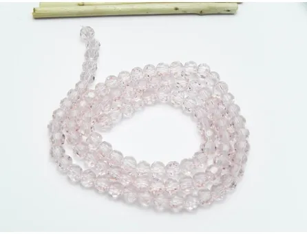 Margele cristal rotund fatetat 6mm roz (sirag)