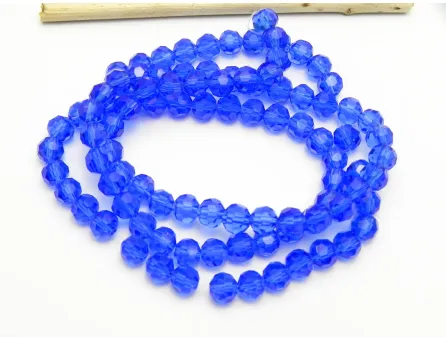 Margele cristal rotund fatetat 6mm albastru (sirag)