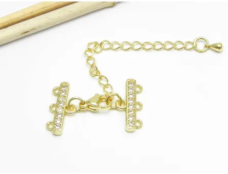 Inchizatoare cubic zirconia multisir placat cu aur 18k (1buc)