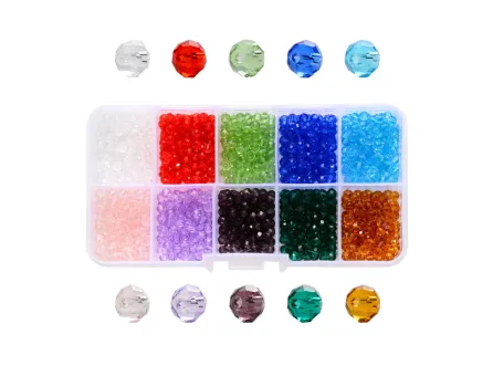 Kit margele cristale rondele 4x3mm 1000 buc + cutie cadou