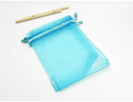 Saculet organza 12x9cm turcoaz