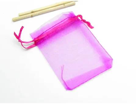 Saculet organza 9x7cm fucsia