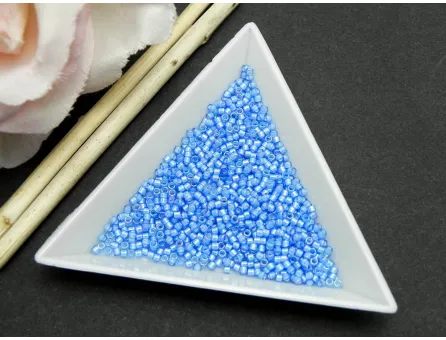 Miyuki delica 11/0 white lined sapphire ab (5g)