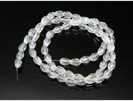 Margele cristal picatura 6x4mm transparent (sirag)