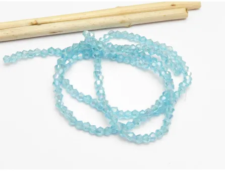 Margele cristal biconic 2x3mm turcoaz AB (sirag)