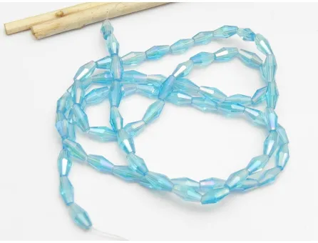 Margele cristal biconic 8x4mm turcoaz AB (sirag)