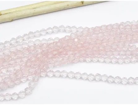 Margele cristal rotund fatetat 4mm roz (sirag)