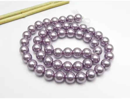 Perle de sticla calitate a 8mm mov lavanda (sirag)