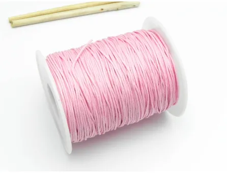 Rola ata bumbac cerata grosime 1mm roz (80m)