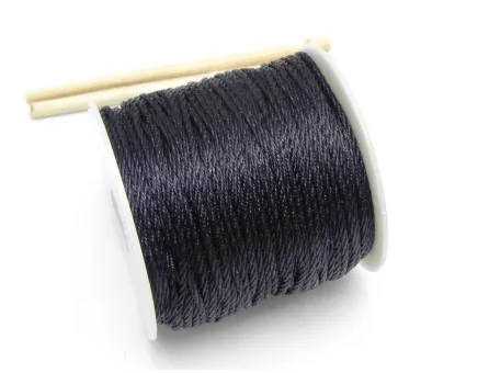 Rola snur impletit 1mm negru (45m)