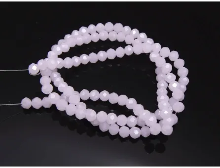 Margele cristal rondel fatetat 4x3mm roz opal luster (sirag)