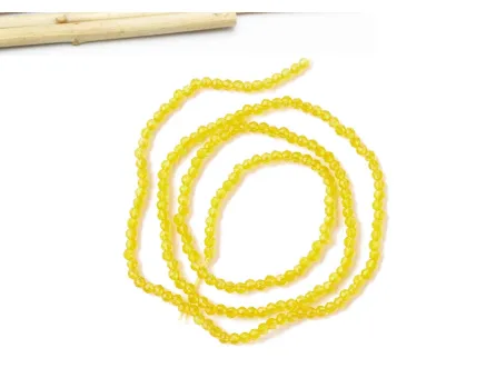 Margele cristal rotund fatetat 2mm galben (sirag)