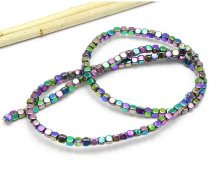 Sirag hematit cub rotunjit 3x3mm multicolor