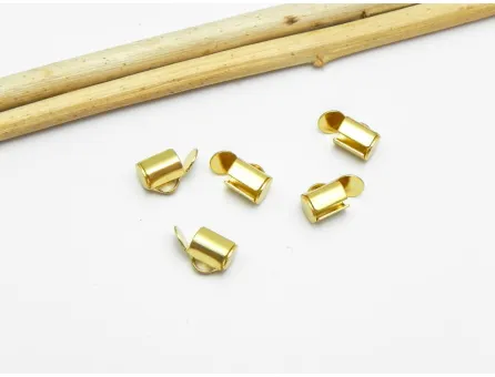 Capat miyuki/toho slide tube otel inoxidabil 6x5.5x4mm placat cu aur 18K (2buc)
