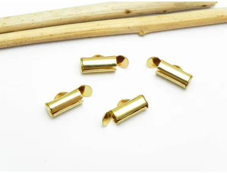 Capat miyuki/toho slide tube otel inoxidabil 10x5.5x4mm placat cu aur 18K (2buc)