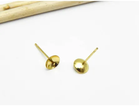 Tortite cercei otel inoxidabil cu pin auriu 13.5x6mm (2buc)