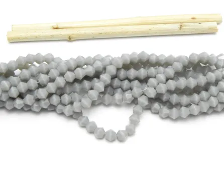 Margele cristal biconic 4mm gri opac (sirag)