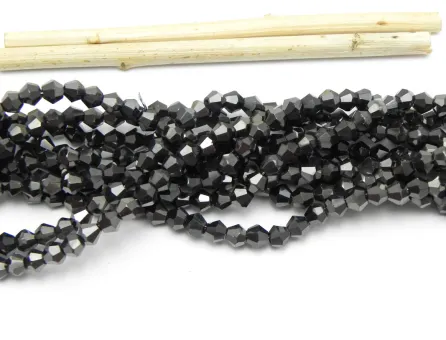 Margele cristal biconic electroplacat 4mm gunmetal (sirag)