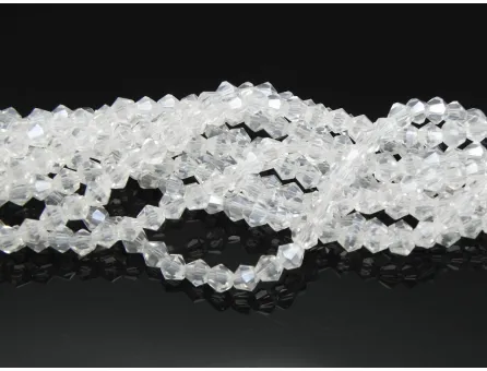Margele cristal biconic 4mm transparent lustered (sirag)