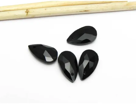 Pandantiv sticla 16x9mm negru