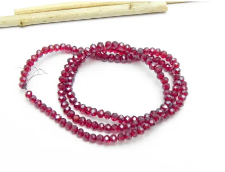 Margele cristal rondel 3x2mm rubin luster (sirag)