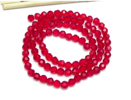 Margele cristal rotund 6mm rosu inchis (sirag)