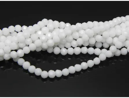 Margele cristal rotund fatetat 4mm alb opac (sirag)