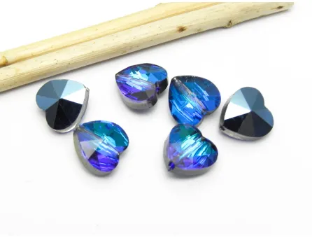 Cristal inima 10x10mm bermuda blue (1buc)