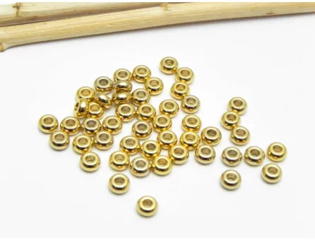 Margele otel inoxidabil disc 4x2mm placat cu aur 18K (1buc)