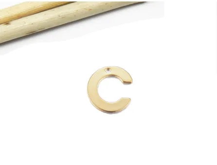 Charm otel inoxidabil auriu 12x6~10mm litera C