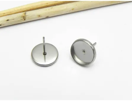 Tortite cercei otel inoxidabil 304 cu platou 10mm (2buc)