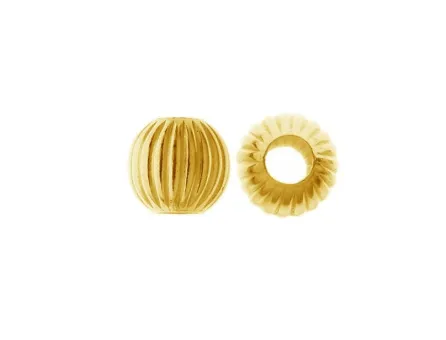 Biluta cu striatii Argint 925 placat cu aur 24K - 3mm (1buc)