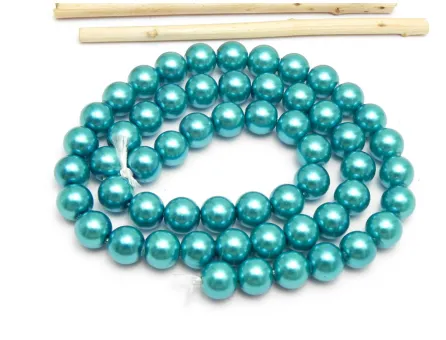 Perle de sticla calitate a 8mm teal (sirag)