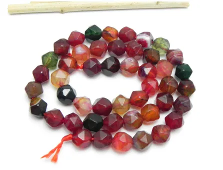 Sirag agate fatetat 8x7mm mix