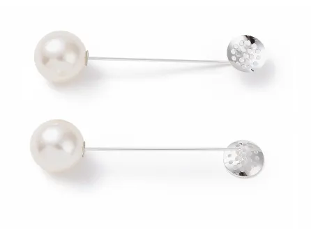 Baza ac rever/palarie/brosa argintie cu perla